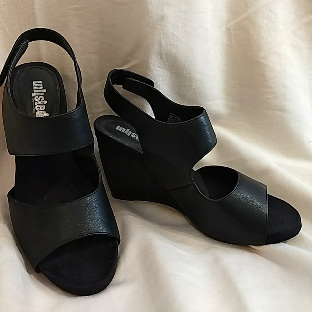 Unlisted Black wedge women's heels size 10